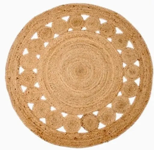 [NAT-JUT_90cm] NATURAL ROUND JUTE RUG